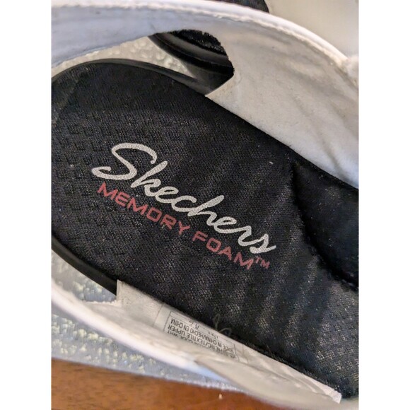 Skechers Women's 8.5 M White Rumbler Memory Foam Wedge Sandals Comfort Casual - Picture 4 of 10